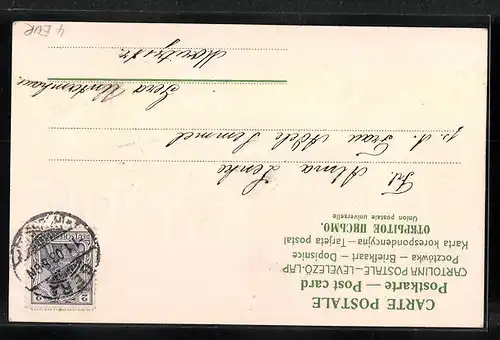 Präge-AK Neujahrsgrüsse mit Kleeblättern