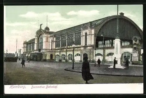 AK Hamburg-Rotherbaum, Dammthor Bahnhof