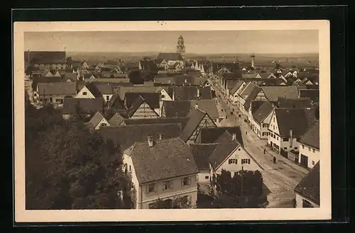 AK Höchstädt a. Donau, Teilansicht aus der Vogelschau