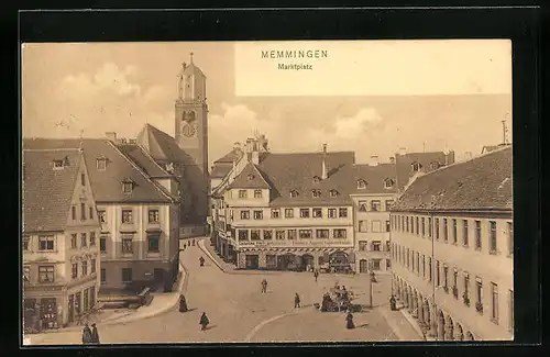 AK Memmingen, Marktplatz aus der Vogelschau