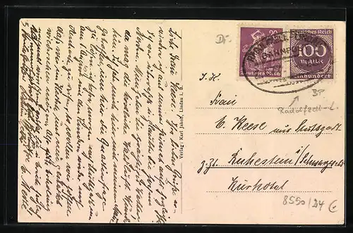 AK Lindau i. B., Partie an der Heidenmauer, mit Uhrmachergeschäft Karl Jakob