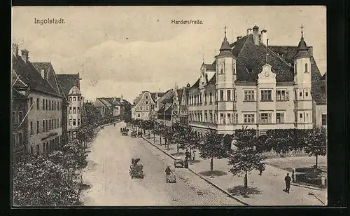 AK Ingolstadt, Harderstrasse aus der Vogelschau