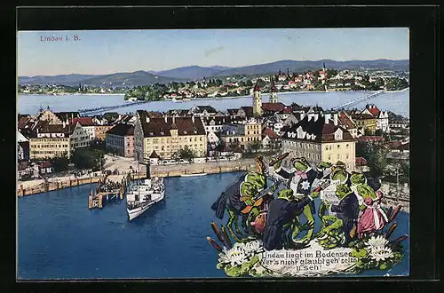 AK Lindau i. B., Ortsansicht aus der Vogelschau