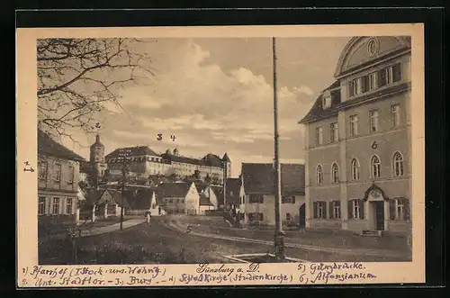 AK Günzburg a. d. D., Partie mit dem Schloss