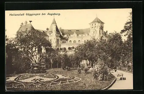 AK Göggingen /Augsburg, Heilanstalt mit Anlage