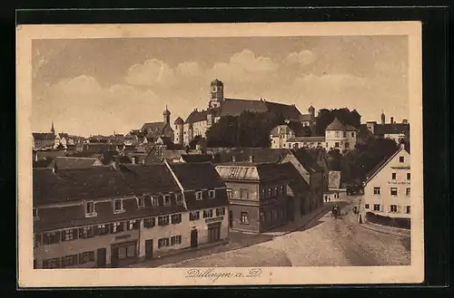 AK Dillingen a. D., Ortspartie mit Schloss