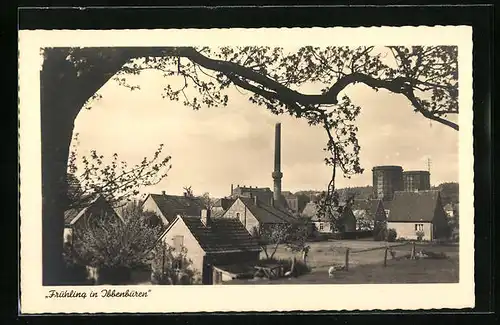 AK Ibbenbüren, Industriegelände hinter blühendem Baum