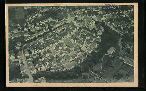 AK Weissenhorn /Bayern, Totalansicht vom Flugzeug aus