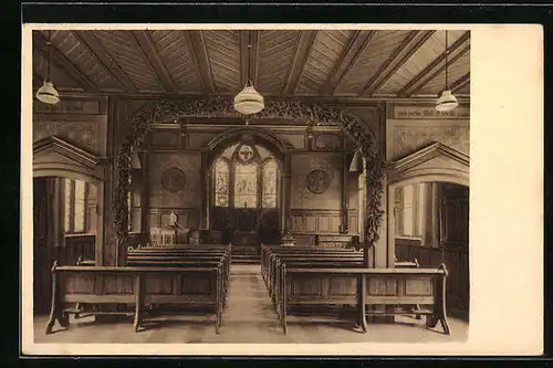 AK Karlsruhe, Kapelle des Mutterhauses der Schwestern des bad. Frauenvereins vom Roten Kreuz