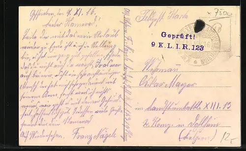 AK Karlsruhe, Blick von der Bernharduskirche