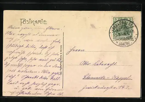 AK Frankenberg, Partie im Lützeltal mit Viadukt