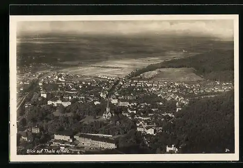 AK Thale / Harz, Totalansicht aus der Vogelschau