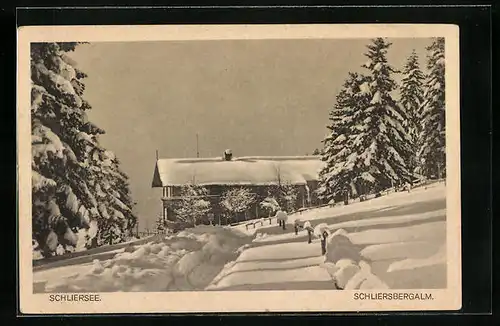 AK Schliersee, Schliersbergalm im Schnee