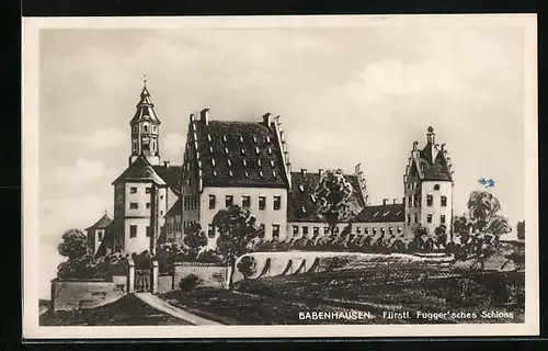 Künstler-AK Babenhausen, Fürstl. Fugger'sches Schloss
