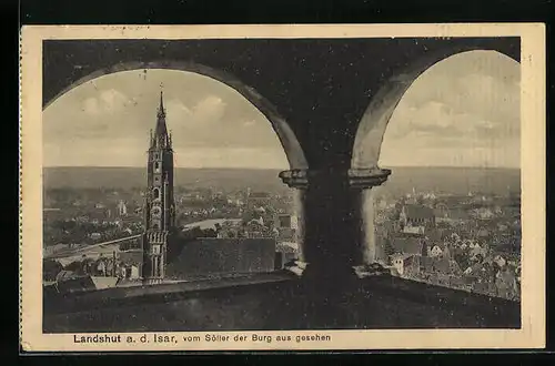 AK Landshut a. d. Isar, Stadt vom Söller der Burg aus gesehen