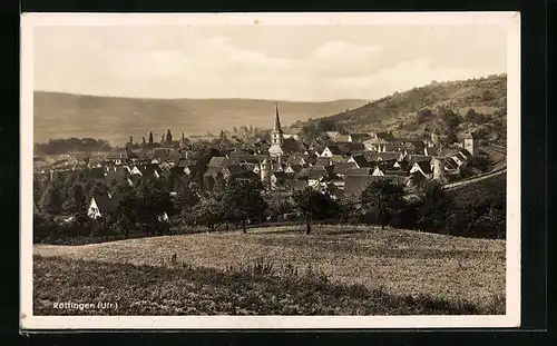 AK Röttingen, Ortsansicht von der Wiese aus