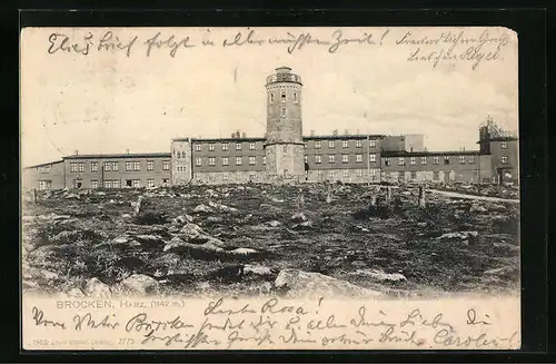 AK Brocken /Harz, Gasthaus mit Aussichtsturm