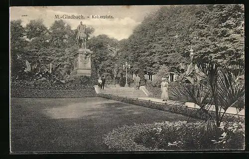 AK M.-Gladbach, Grünanlagen im Kaiserplatz