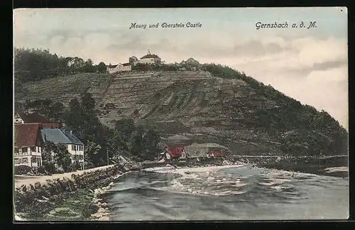 AK Gernsbach a. d. M., Mourg und Eberstein Castle