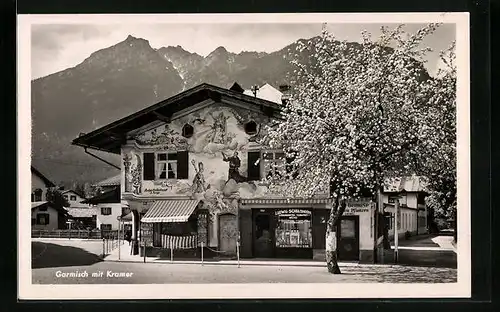 AK Garmisch, Ortspartie mit Kramer