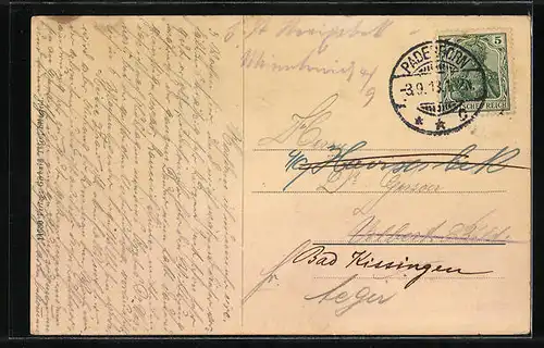 AK Lippspringe, Trinkhalle mit Kurgästen