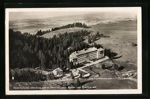 AK Oy /Allg., Kinderheilstätte Mittelberg vom Flugzeug aus