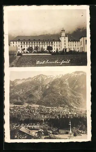 AK Bad Reichenhall, Totalansicht und städt. Krankenhaus