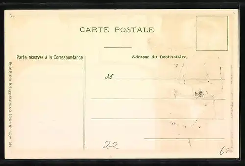 Präge-AK Postbote, Briefkasten und Briefmarken