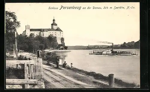 AK Persenbeug a. D., Schloss, Dampfer