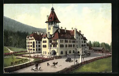 AK Semmering, Hotel Erzherzog Johann, Automobil