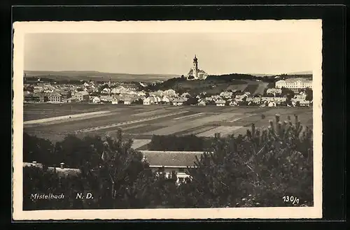 AK Mistelbach, Ort mit Kirche und Umgebung