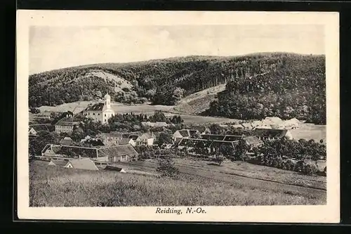 AK Reidling, Ortspartie mit Kirche
