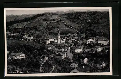 AK Zeillern, Ortspartie aus der Vogelschau