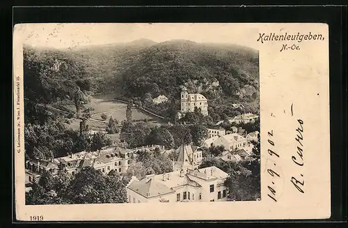 AK Kaltenleutgeben, Ortspartie aus der Vogelschau