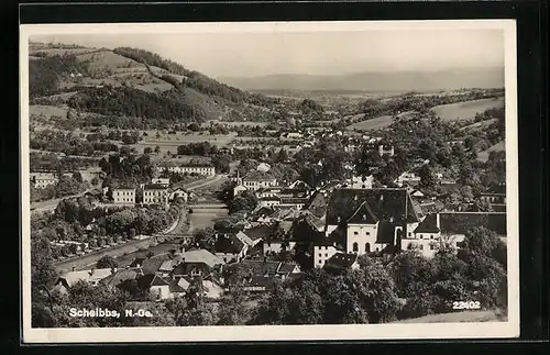 AK Scheibbs, Ortspartie aus der Vogelschau