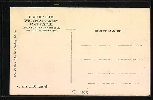 AK Rossatz g. Dürrenstein, Ortsansicht aus der Vogelschau