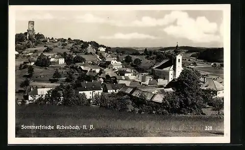 AK Arbesbach, Ortsansicht aus der Vogelschau