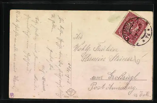 AK St. Pölten, Rathausplatz mit Dreifaltigkeitssäule