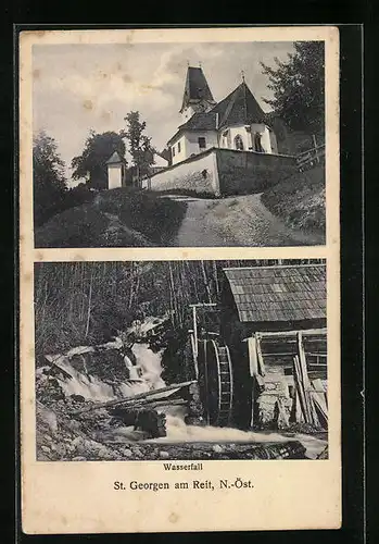 AK St. Georgen am Reit, Kirche und Wasserfall