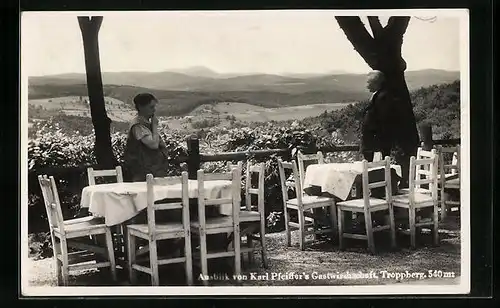AK Tullnerbach, Ausblick von Karl Pfeiffers Gastwirtschaft auf dem Troppberg