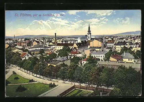 AK St. Pölten, Totalansicht mit Kirche