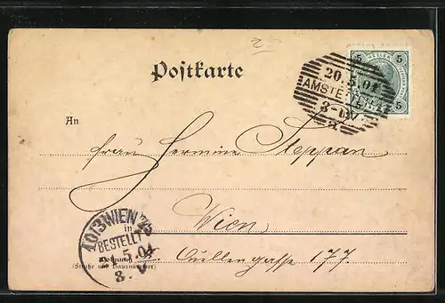 AK Amstetten, Totalansicht mit Kirche