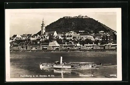 AK Hainburg / Donau, Schlossberg mit Flusspartie