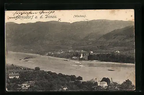 AK Arnsdorf / Donau, Gesamtansicht mit der Wachau