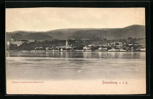 AK Persenbeug / Donau, Totalansicht mit Schloss