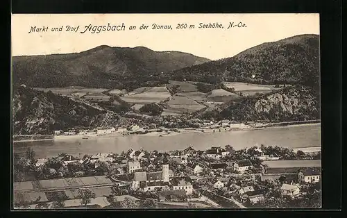 AK Aggsbach /Donau, Ortsansicht aus der Vogelschau