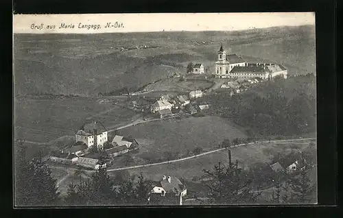 AK Maria Langegg, Ortsansicht aus der Vogelschau