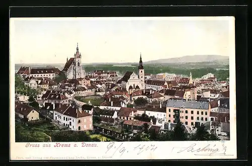 AK Krems a. Donau, Ortsansicht aus der Vogelschau