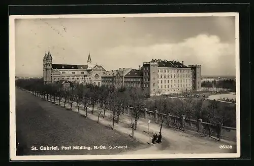 AK St. Gabriel bei Mödling, Südwest-Ansicht