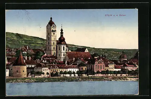 AK Stein /Donau, Teilansicht am Fluss